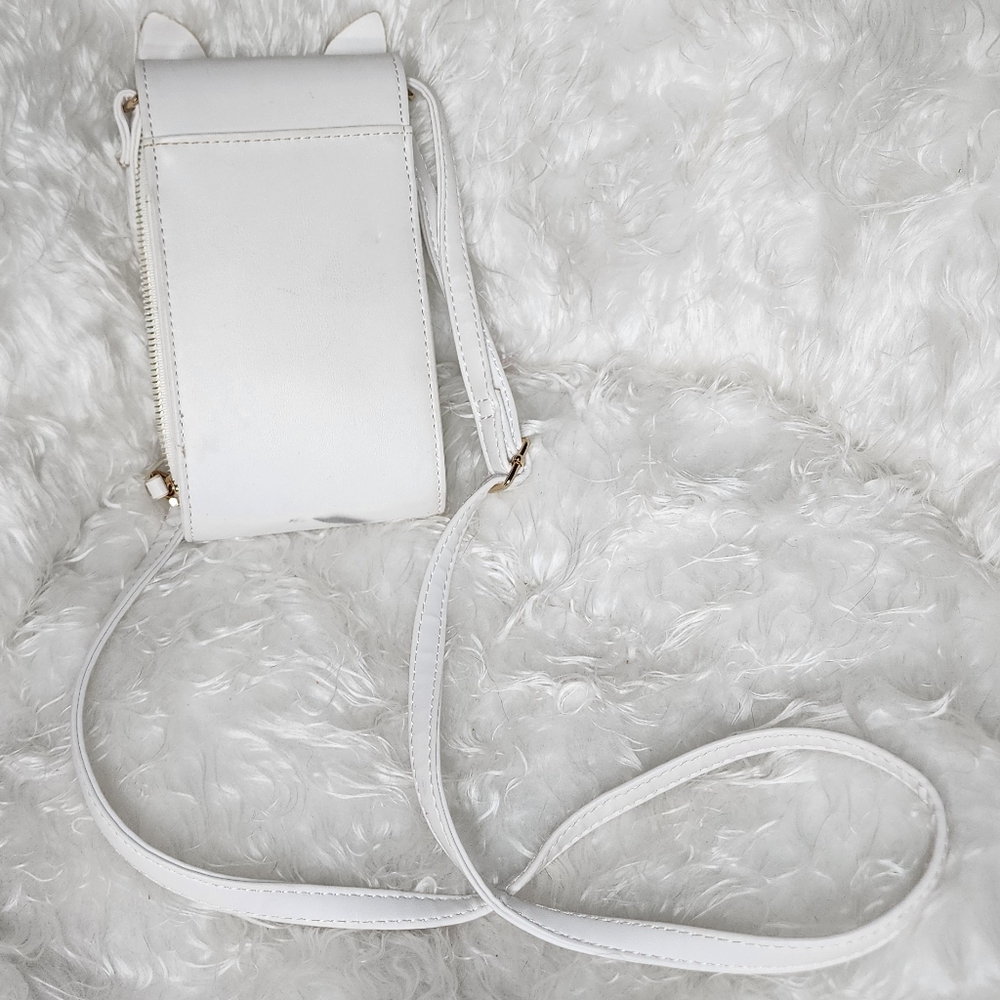 White Kitty Cat Crossbody Wallet Purse - Picture 2 of 6
